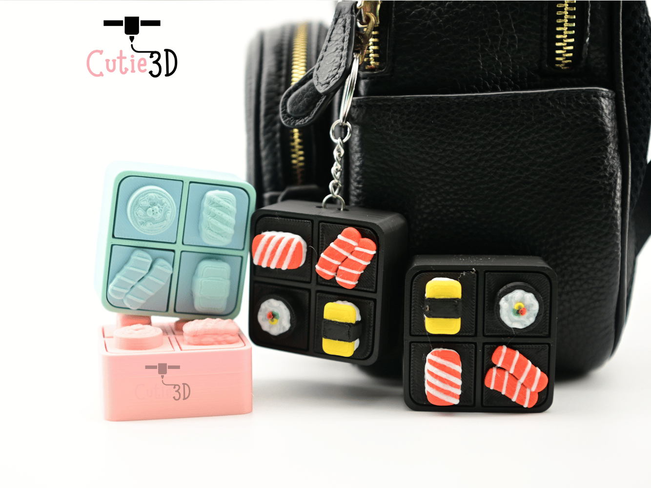 Digital Downloads - Cutie3D Bento Box For Food Lovers Keycap Fidget Clicker Keychain - Cute Backpack Keychain