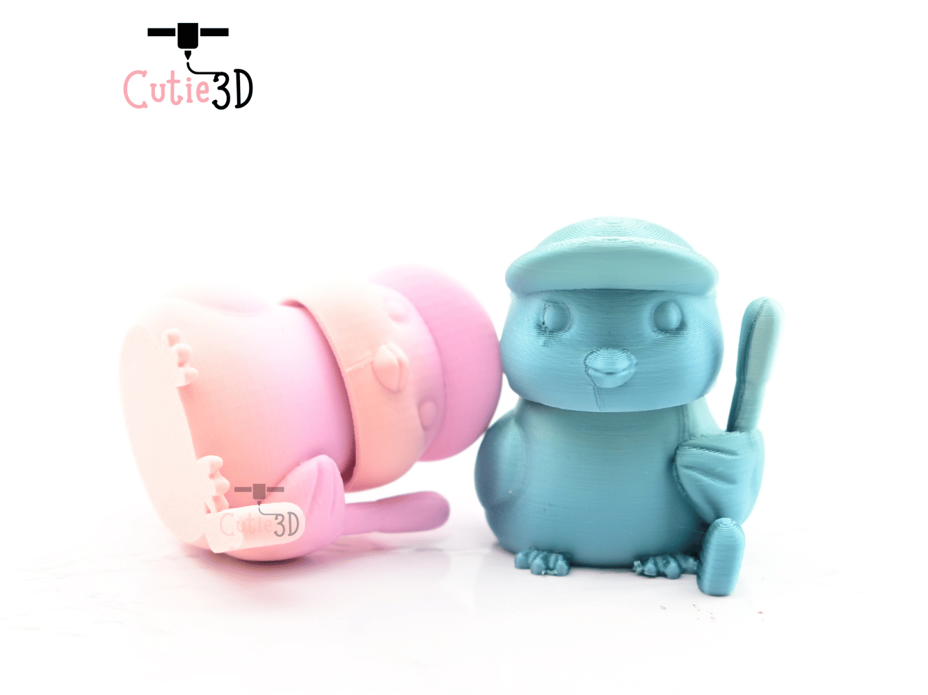 Digital Downloads - Cutie3D Bird Golfer Keycap Fidget Clicker Keychain - Cute Backpack Keychain