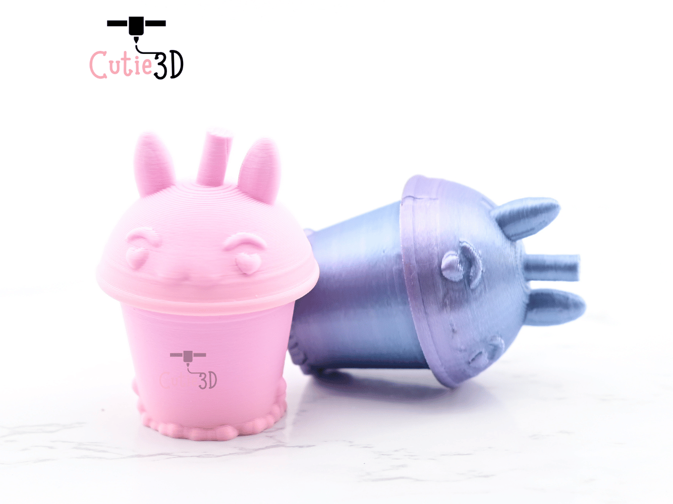 Digital Downloads - Cutie3D Bunny Boba Tea Cup Keycap Fidget Clicker Keychain - Cute Backpack Keychain