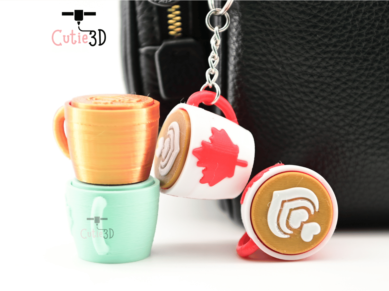 Digital Downloads - Cutie3D Canada Coffee Mug Keycap Fidget Clicker Keychain - Cute Backpack Keychain