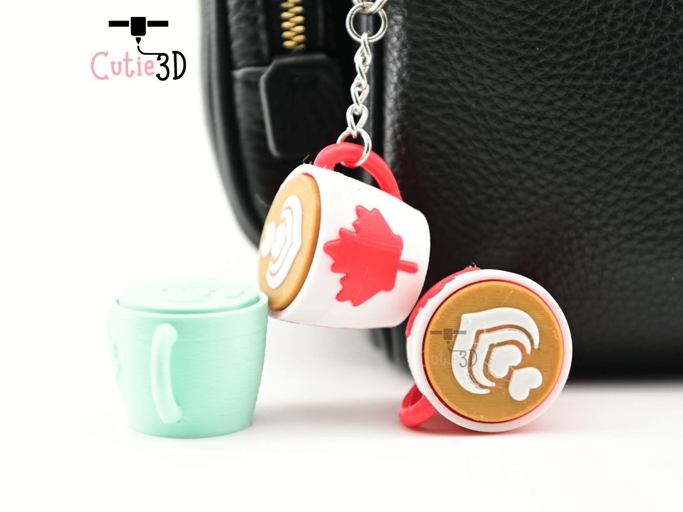 Digital Downloads - Cutie3D Canada Coffee Mug Keycap Fidget Clicker Keychain - Cute Backpack Keychain