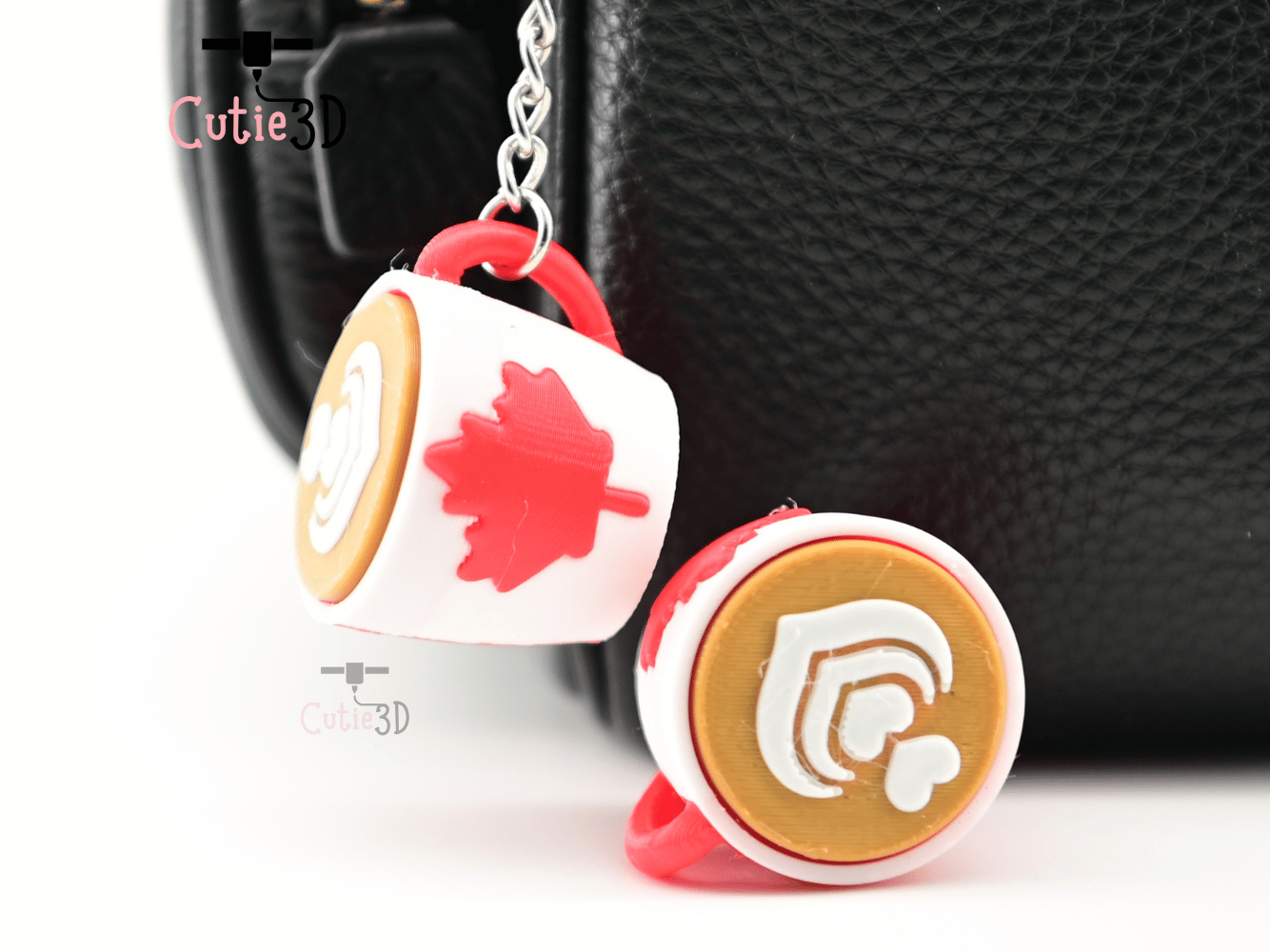Digital Downloads - Cutie3D Canada Coffee Mug Keycap Fidget Clicker Keychain - Cute Backpack Keychain