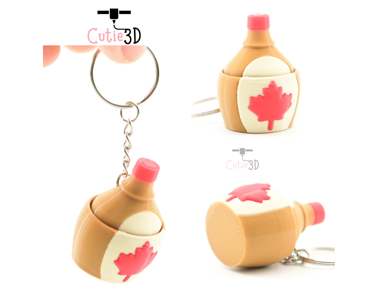 Digital Downloads - Cutie3D Canada Maple Syrup Keycap Fidget Clicker Keychain - Cute Backpack Keychain