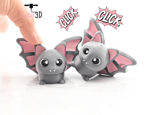 Digital Downloads - Cutie3D Chibi Bat Keycap Fidget Clicker Keychain - Cute Backpack Keychain
