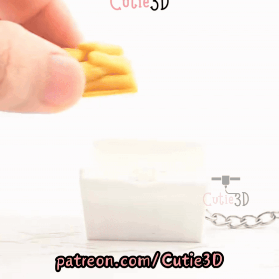 Digital Downloads - Cutie3D Chicken Nugget Keycap Fidget Clicker Keychain - Cute Backpack Keychain