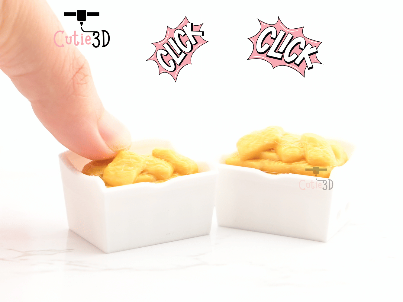 Digital Downloads - Cutie3D Chicken Nugget Keycap Fidget Clicker Keychain - Cute Backpack Keychain