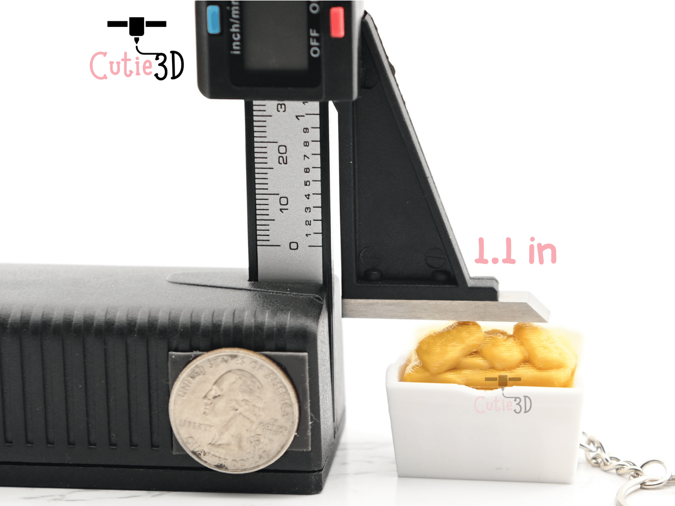 Digital Downloads - Cutie3D Chicken Nugget Keycap Fidget Clicker Keychain - Cute Backpack Keychain