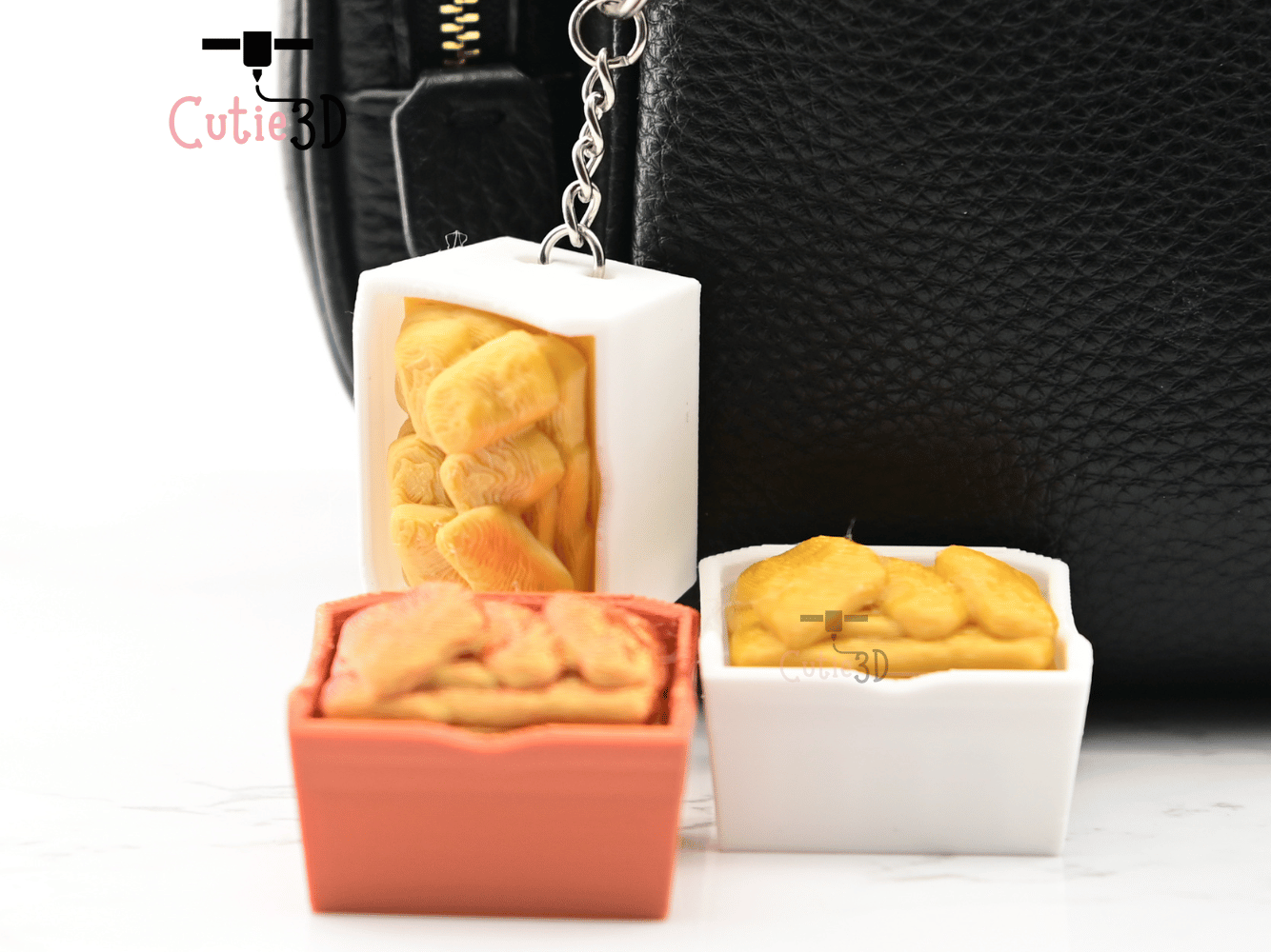Digital Downloads - Cutie3D Chicken Nugget Keycap Fidget Clicker Keychain - Cute Backpack Keychain
