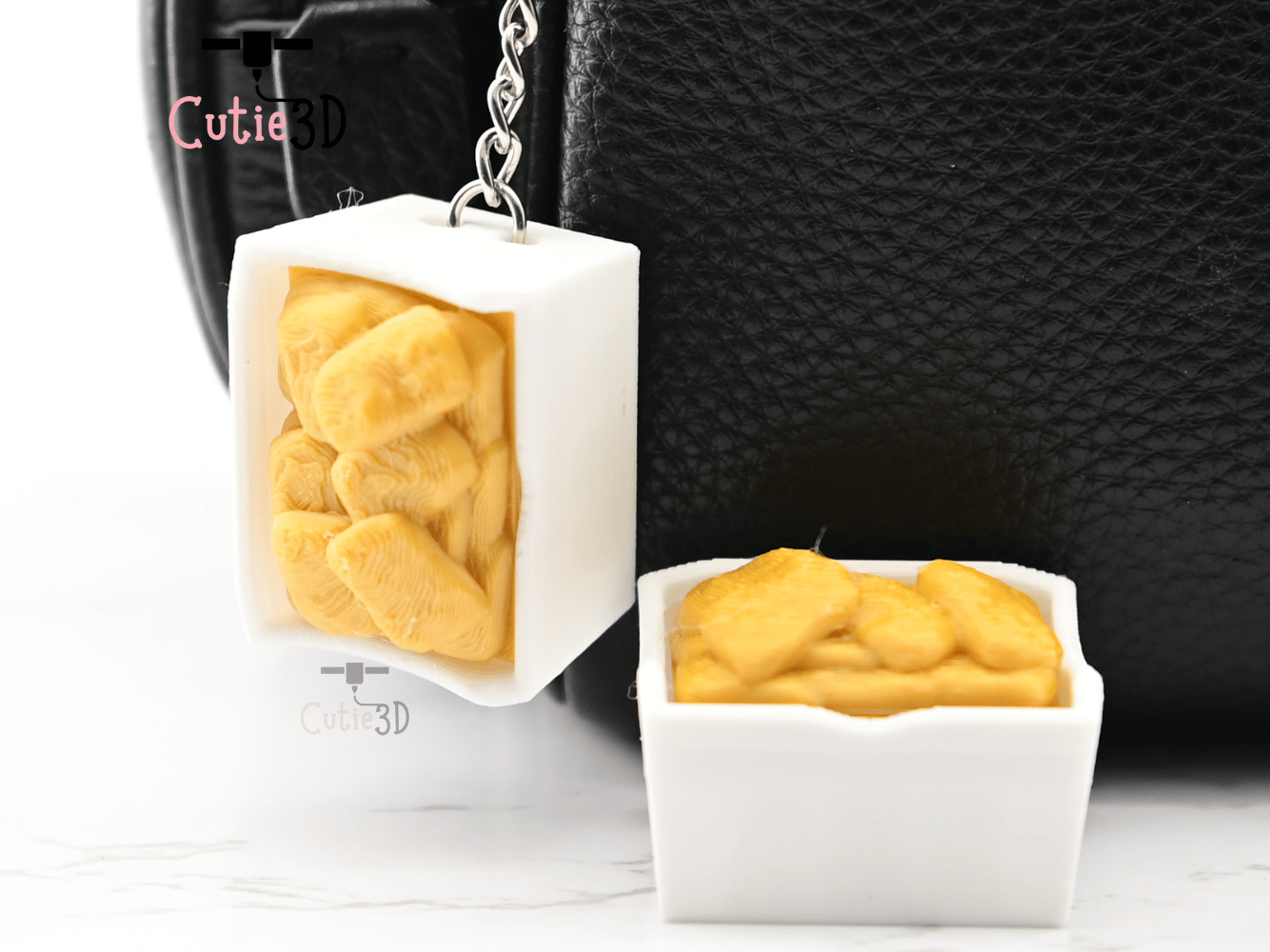 Digital Downloads - Cutie3D Chicken Nugget Keycap Fidget Clicker Keychain - Cute Backpack Keychain