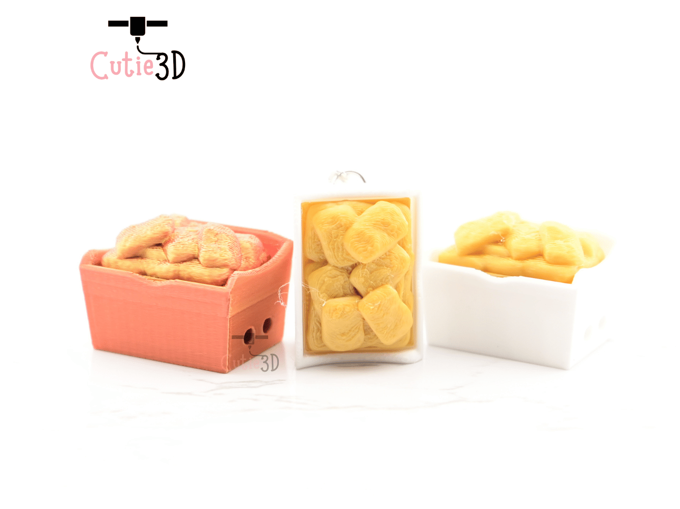 Digital Downloads - Cutie3D Chicken Nugget Keycap Fidget Clicker Keychain - Cute Backpack Keychain