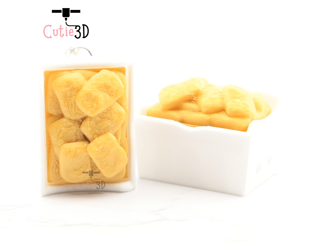 Digital Downloads - Cutie3D Chicken Nugget Keycap Fidget Clicker Keychain - Cute Backpack Keychain
