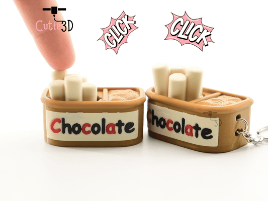 Digital Downloads - Cutie3D Chocolate Treat Jar For Food Lovers Keycap Fidget Clicker Keychain - Cute Backpack Keychain