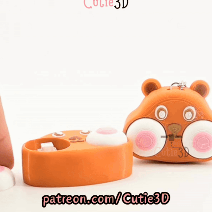 Digital Downloads - Cutie3D Chubby Hamster Face For Animal Lovers Keycap Fidget Clicker Keychain - Cute Backpack Keychain