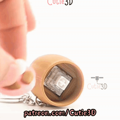 Digital Downloads - Cutie3D Chunky Meat For Food Lovers Keycap Fidget Clicker Keychain - Cute Backpack Keychain