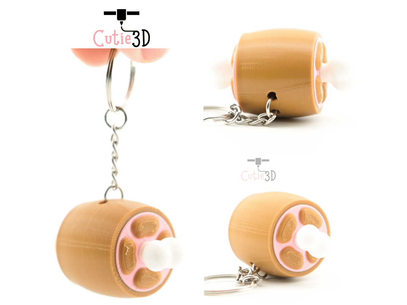 Digital Downloads - Cutie3D Chunky Meat For Food Lovers Keycap Fidget Clicker Keychain - Cute Backpack Keychain