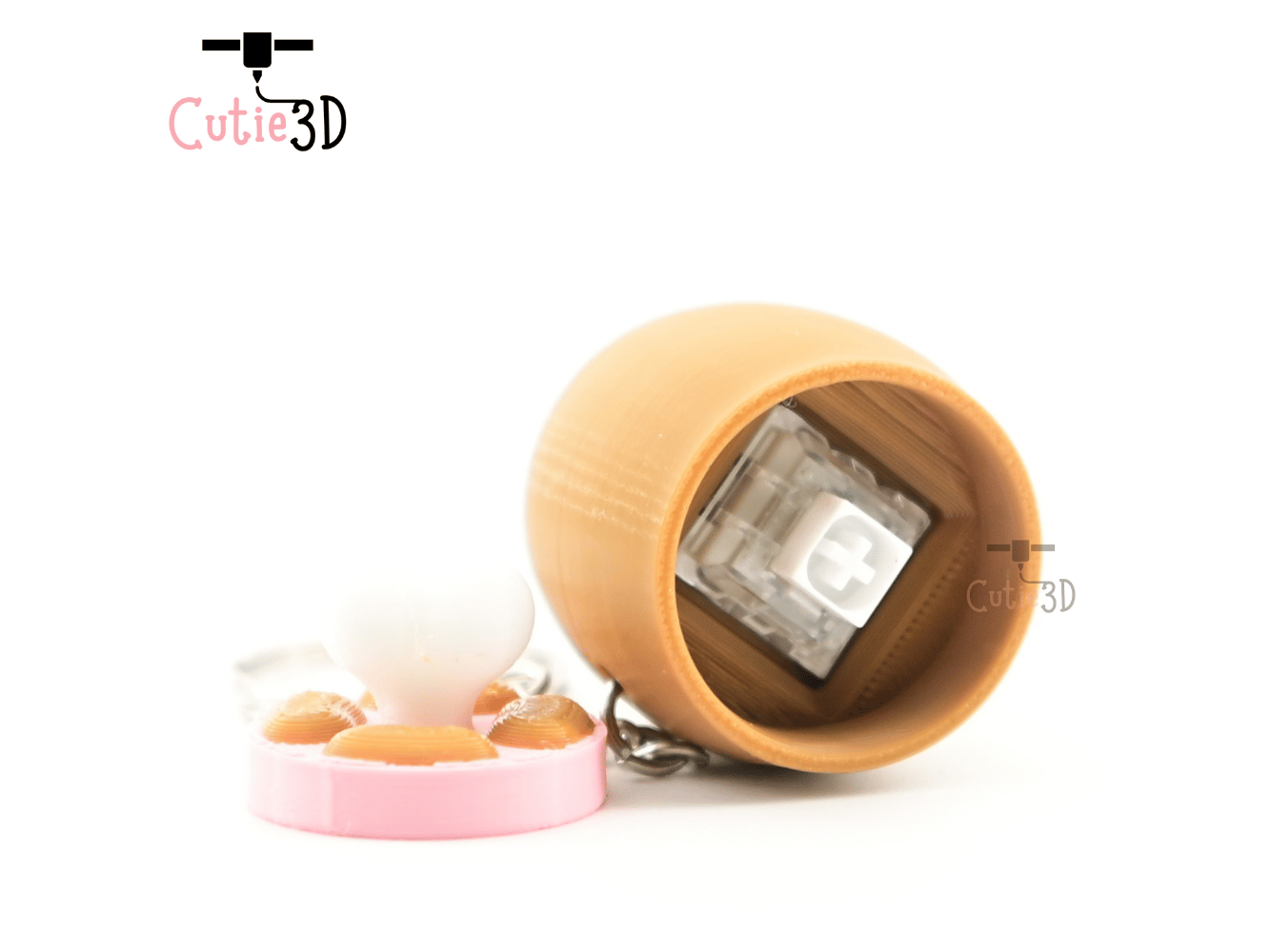 Digital Downloads - Cutie3D Chunky Meat For Food Lovers Keycap Fidget Clicker Keychain - Cute Backpack Keychain