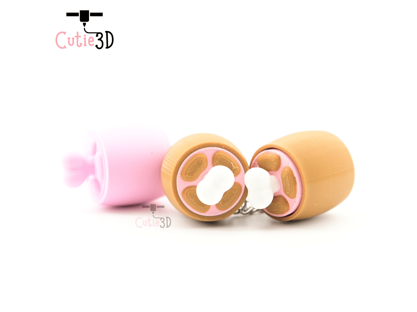 Digital Downloads - Cutie3D Chunky Meat For Food Lovers Keycap Fidget Clicker Keychain - Cute Backpack Keychain