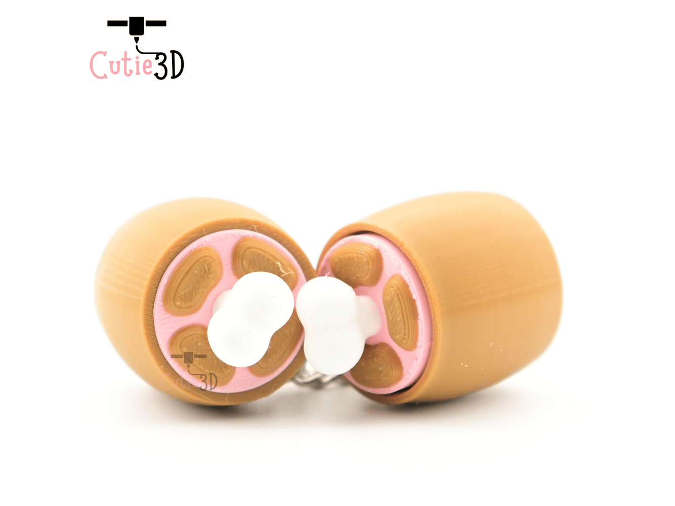 Digital Downloads - Cutie3D Chunky Meat For Food Lovers Keycap Fidget Clicker Keychain - Cute Backpack Keychain