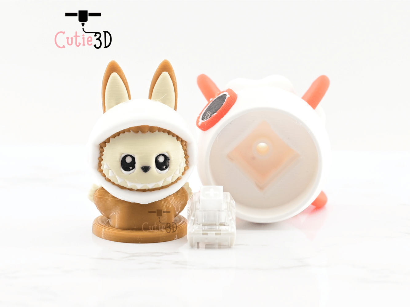 Digital Downloads - Cutie3D Clicker Fidget Labubu Astronaut In Rocket Keychain - Cute Backpack Keychain