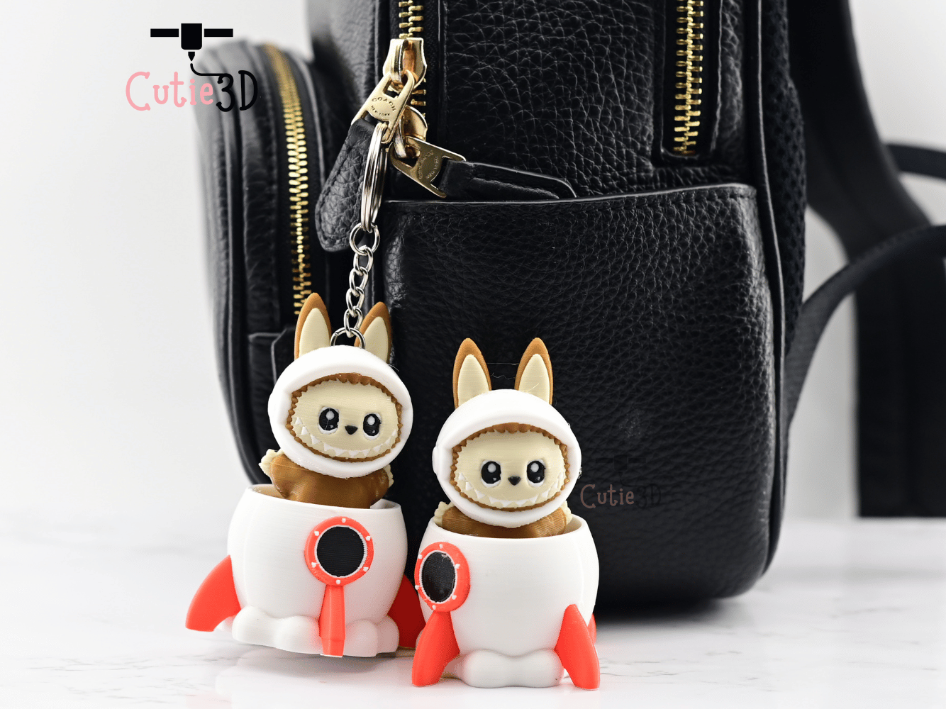 Digital Downloads - Cutie3D Clicker Fidget Labubu Astronaut In Rocket Keychain - Cute Backpack Keychain