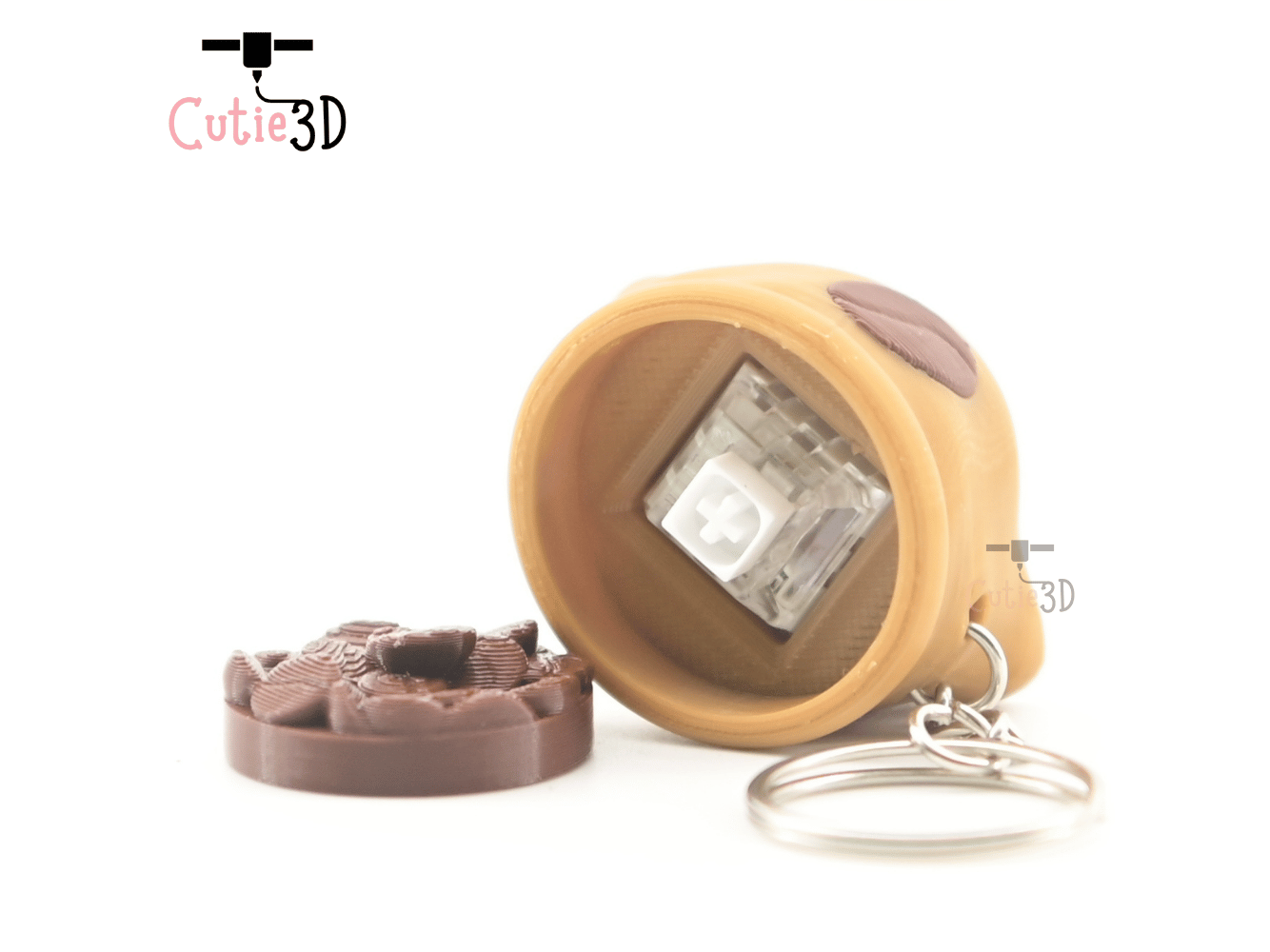 Digital Downloads - Cutie3D Coffee Bean Bag Keycap Fidget Clicker Keychain - Cute Backpack Keychain