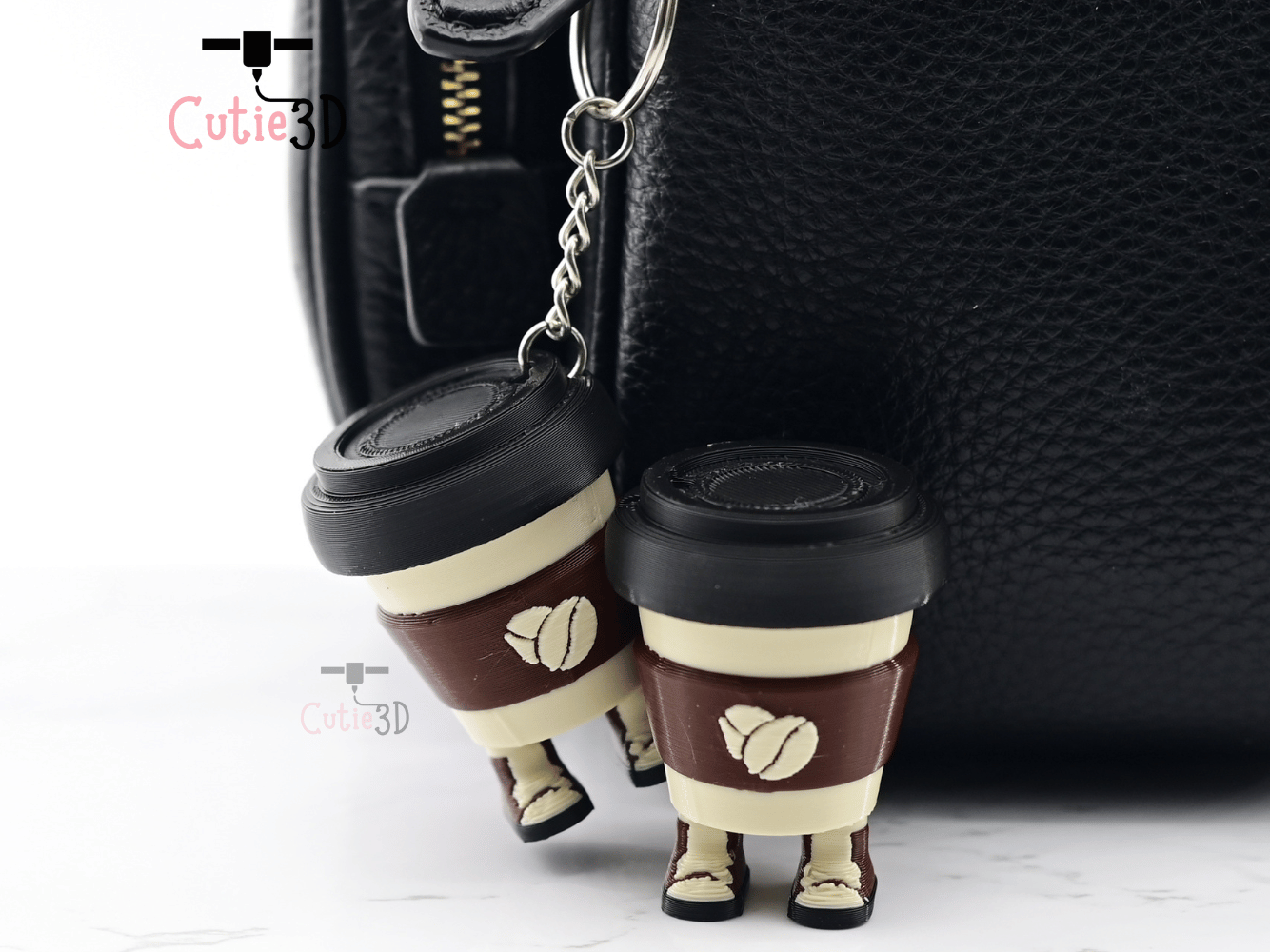 Digital Downloads - Cutie3D Coffee Cup With Legs Keycap Fidget Clicker Keychain - Cute Backpack Keychain