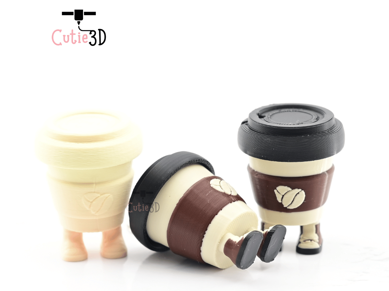 Digital Downloads - Cutie3D Coffee Cup With Legs Keycap Fidget Clicker Keychain - Cute Backpack Keychain
