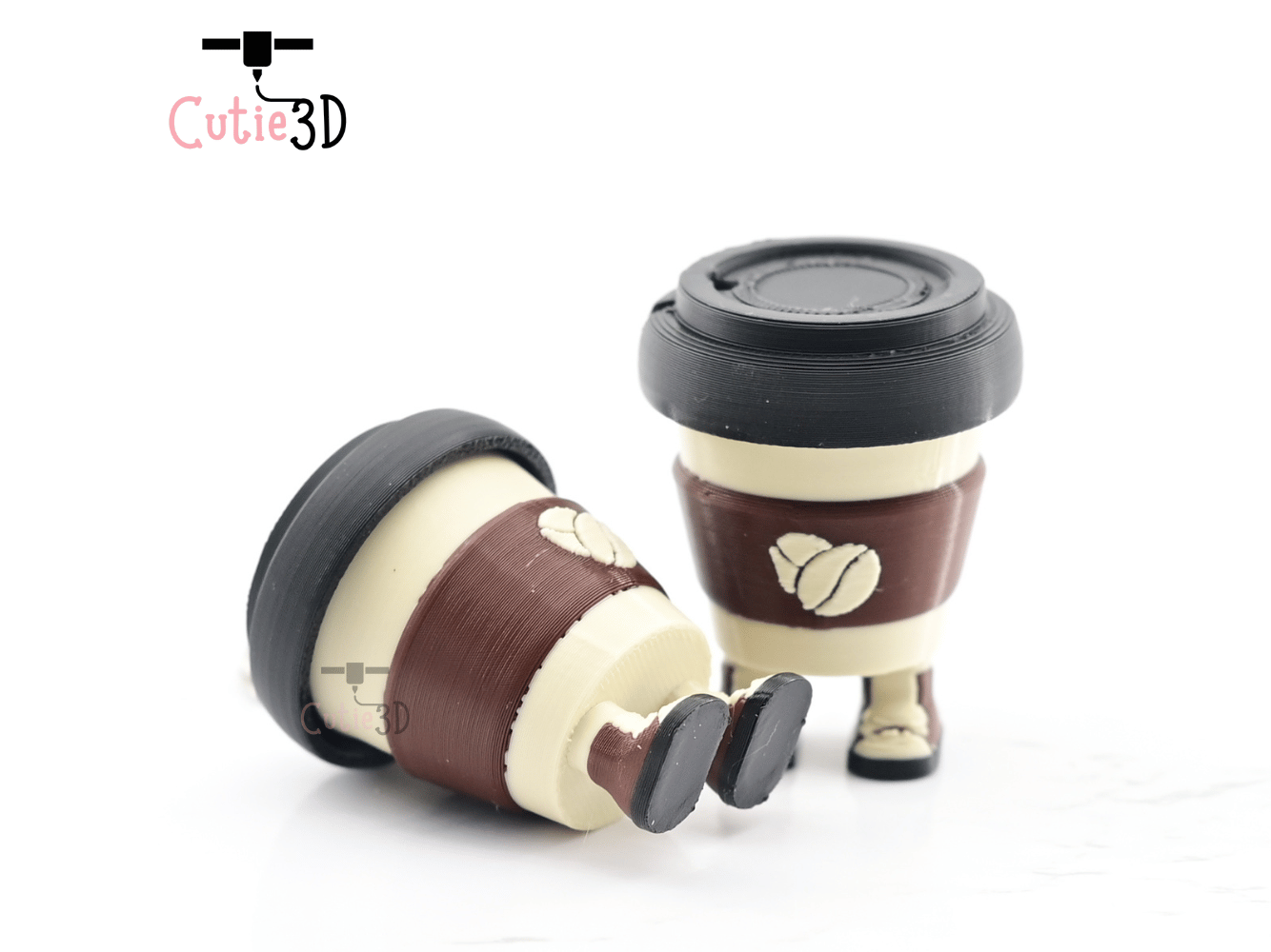 Digital Downloads - Cutie3D Coffee Cup With Legs Keycap Fidget Clicker Keychain - Cute Backpack Keychain