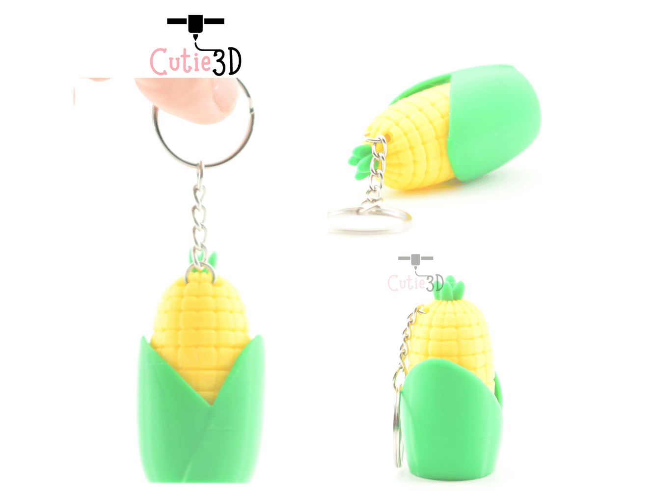 Digital Downloads - Cutie3D Corn Cob Keycap Fidget Clicker Keychain - Cute Backpack Keychain