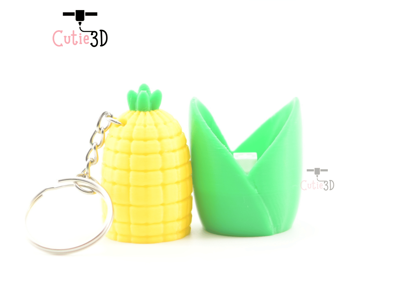 Digital Downloads - Cutie3D Corn Cob Keycap Fidget Clicker Keychain - Cute Backpack Keychain