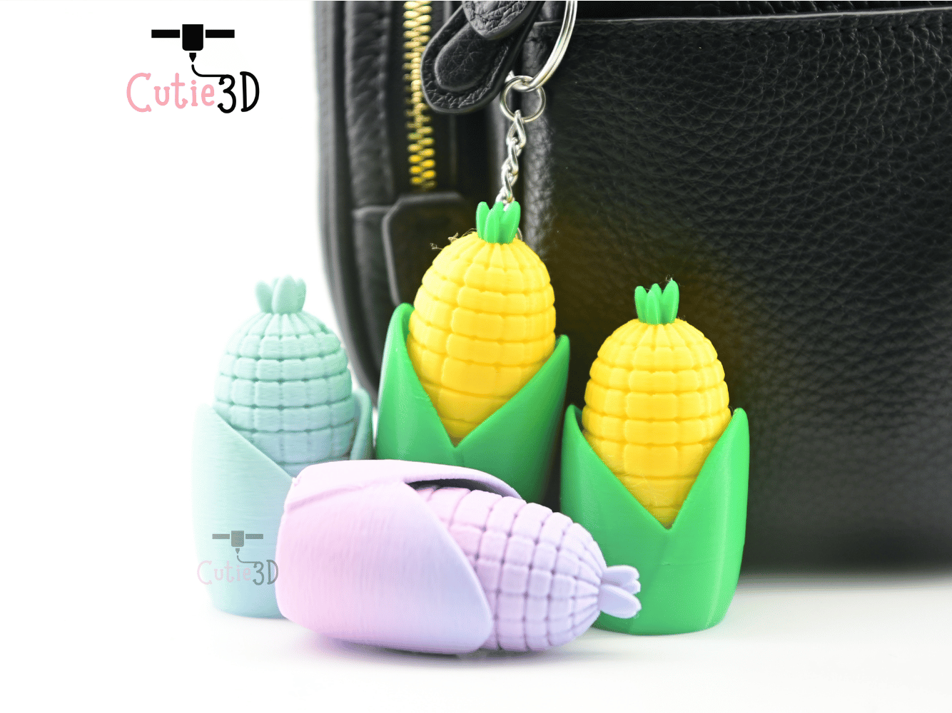 Digital Downloads - Cutie3D Corn Cob Keycap Fidget Clicker Keychain - Cute Backpack Keychain