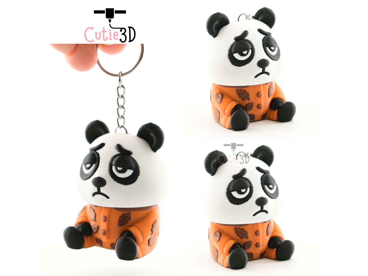 Digital Downloads - Cutie3D Cozy Sleepy Panda Keycap Fidget Clicker Keychain - Cute Backpack Keychain