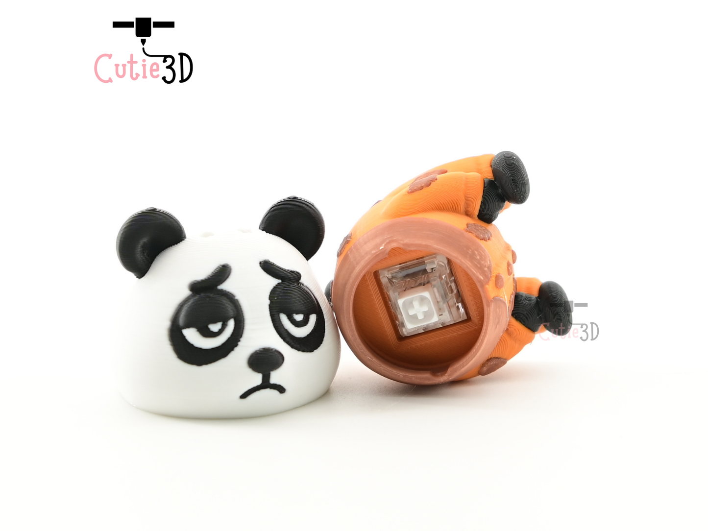 Digital Downloads - Cutie3D Cozy Sleepy Panda Keycap Fidget Clicker Keychain - Cute Backpack Keychain
