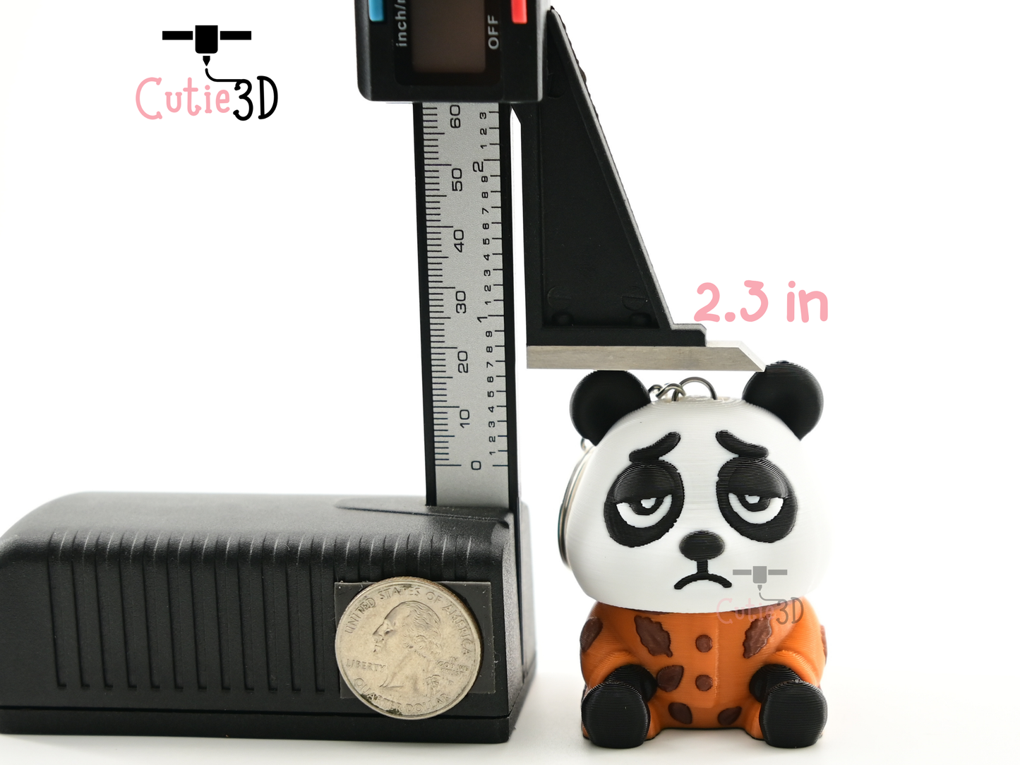 Digital Downloads - Cutie3D Cozy Sleepy Panda Keycap Fidget Clicker Keychain - Cute Backpack Keychain