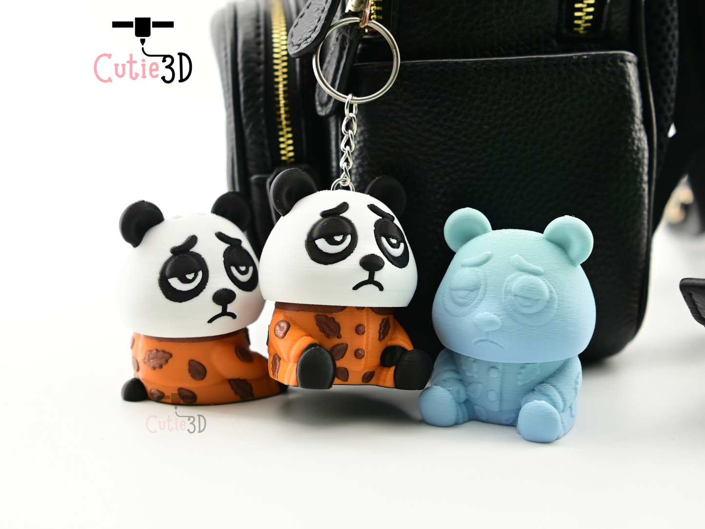 Digital Downloads - Cutie3D Cozy Sleepy Panda Keycap Fidget Clicker Keychain - Cute Backpack Keychain