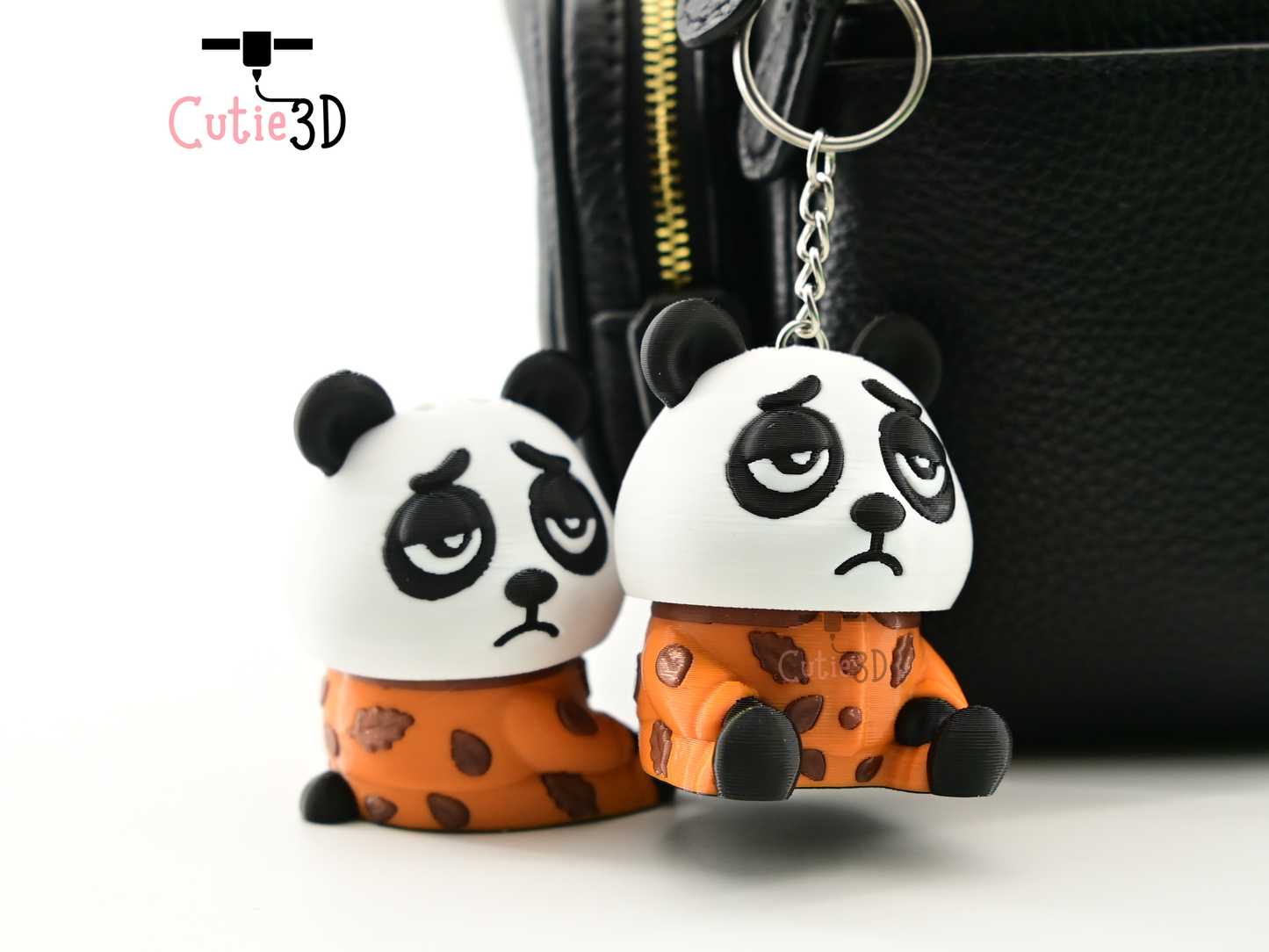 Digital Downloads - Cutie3D Cozy Sleepy Panda Keycap Fidget Clicker Keychain - Cute Backpack Keychain