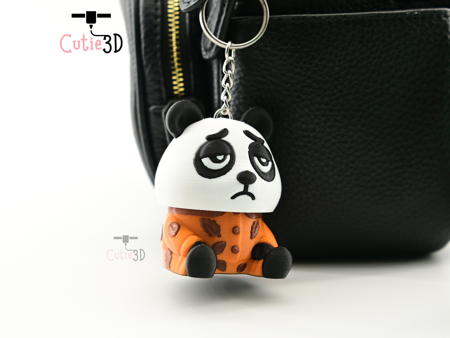 Digital Downloads - Cutie3D Cozy Sleepy Panda Keycap Fidget Clicker Keychain - Cute Backpack Keychain