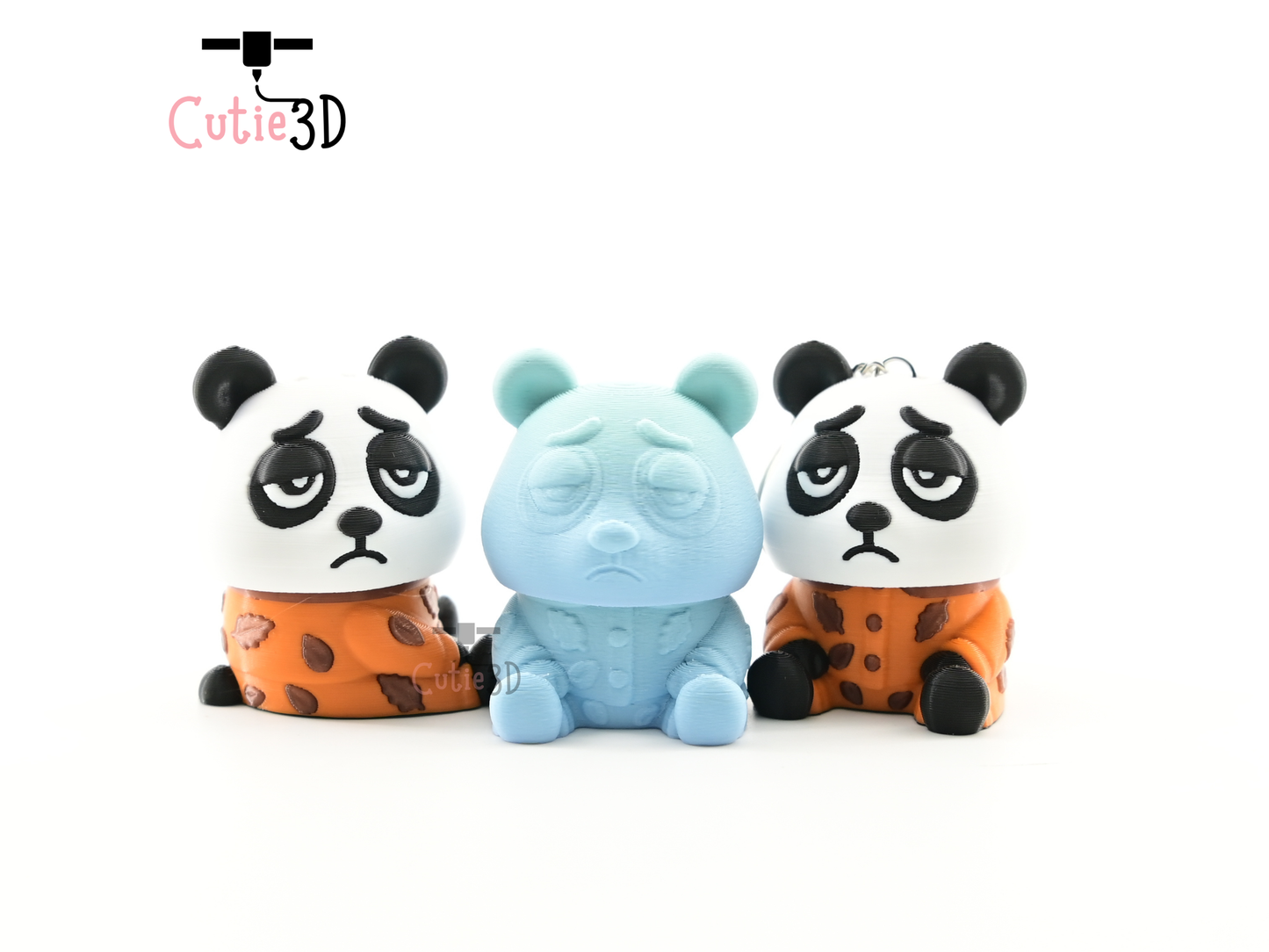 Digital Downloads - Cutie3D Cozy Sleepy Panda Keycap Fidget Clicker Keychain - Cute Backpack Keychain