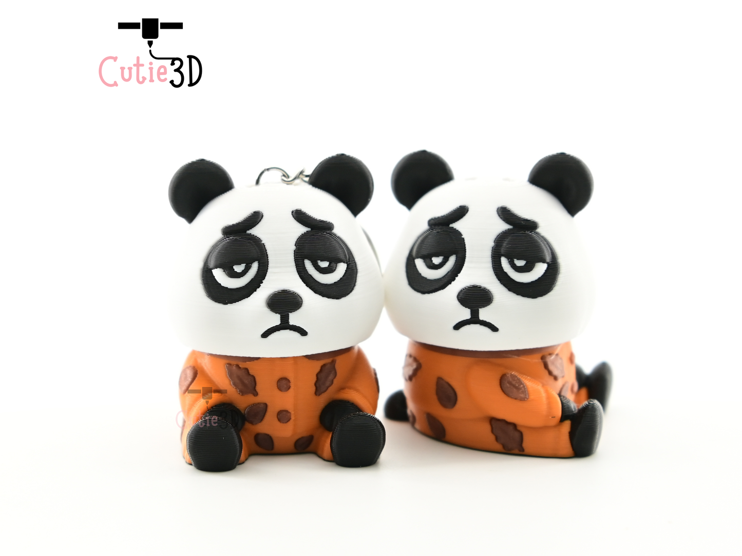 Digital Downloads - Cutie3D Cozy Sleepy Panda Keycap Fidget Clicker Keychain - Cute Backpack Keychain