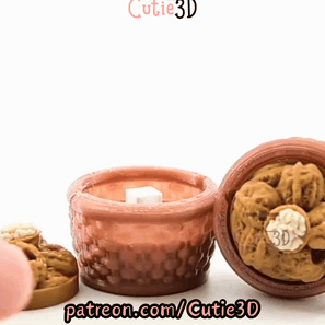 Digital Downloads - Cutie3D Cozy Walnut Basket Keycap Fidget Clicker Keychain - Cute Backpack Keychain