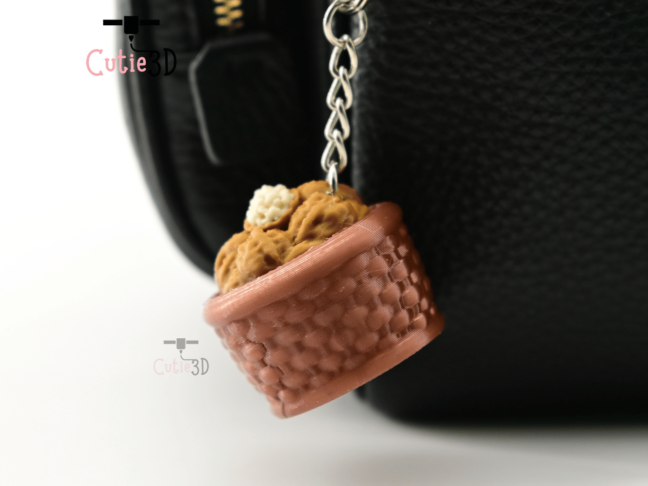Digital Downloads - Cutie3D Cozy Walnut Basket Keycap Fidget Clicker Keychain - Cute Backpack Keychain