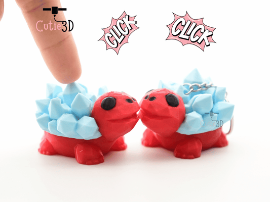 Digital Downloads - Cutie3D Crystal Turtle For Animal Lovers Keycap Fidget Clicker Keychain - Cute Backpack Keychain