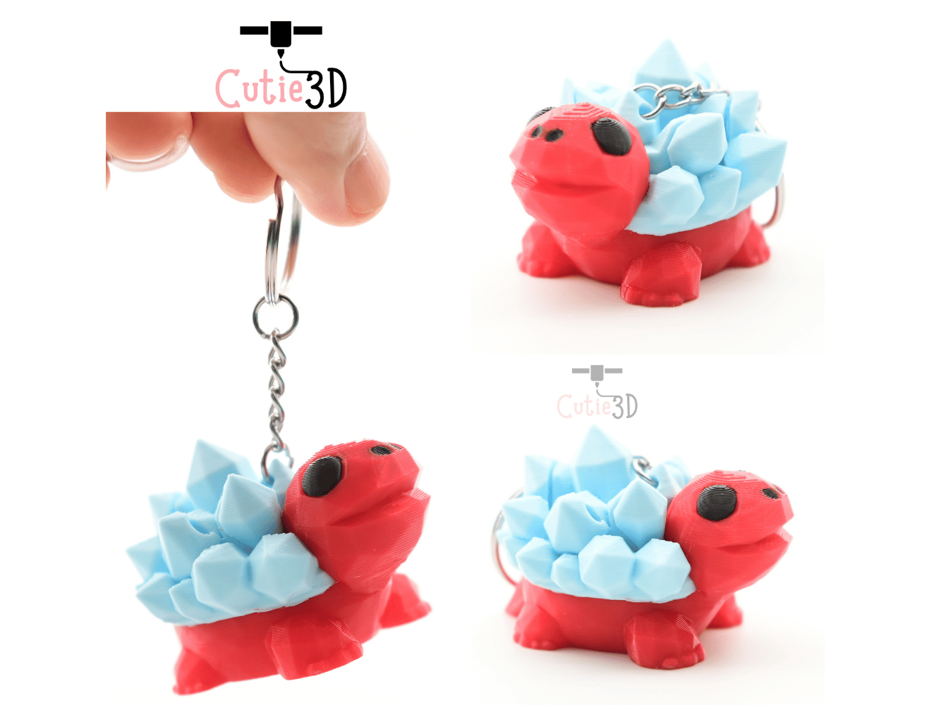 Digital Downloads - Cutie3D Crystal Turtle For Animal Lovers Keycap Fidget Clicker Keychain - Cute Backpack Keychain