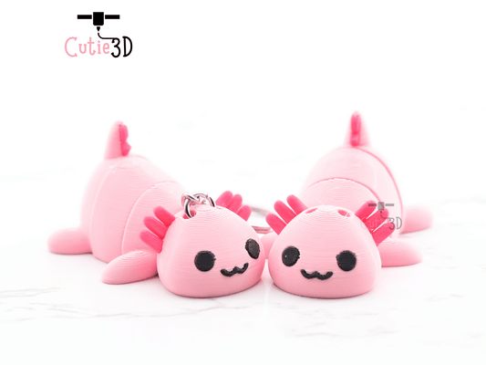 Digital Downloads - Cutie3D Cute And Cozy Axolotl Articulated Keychain - Cute Backpack Keychain