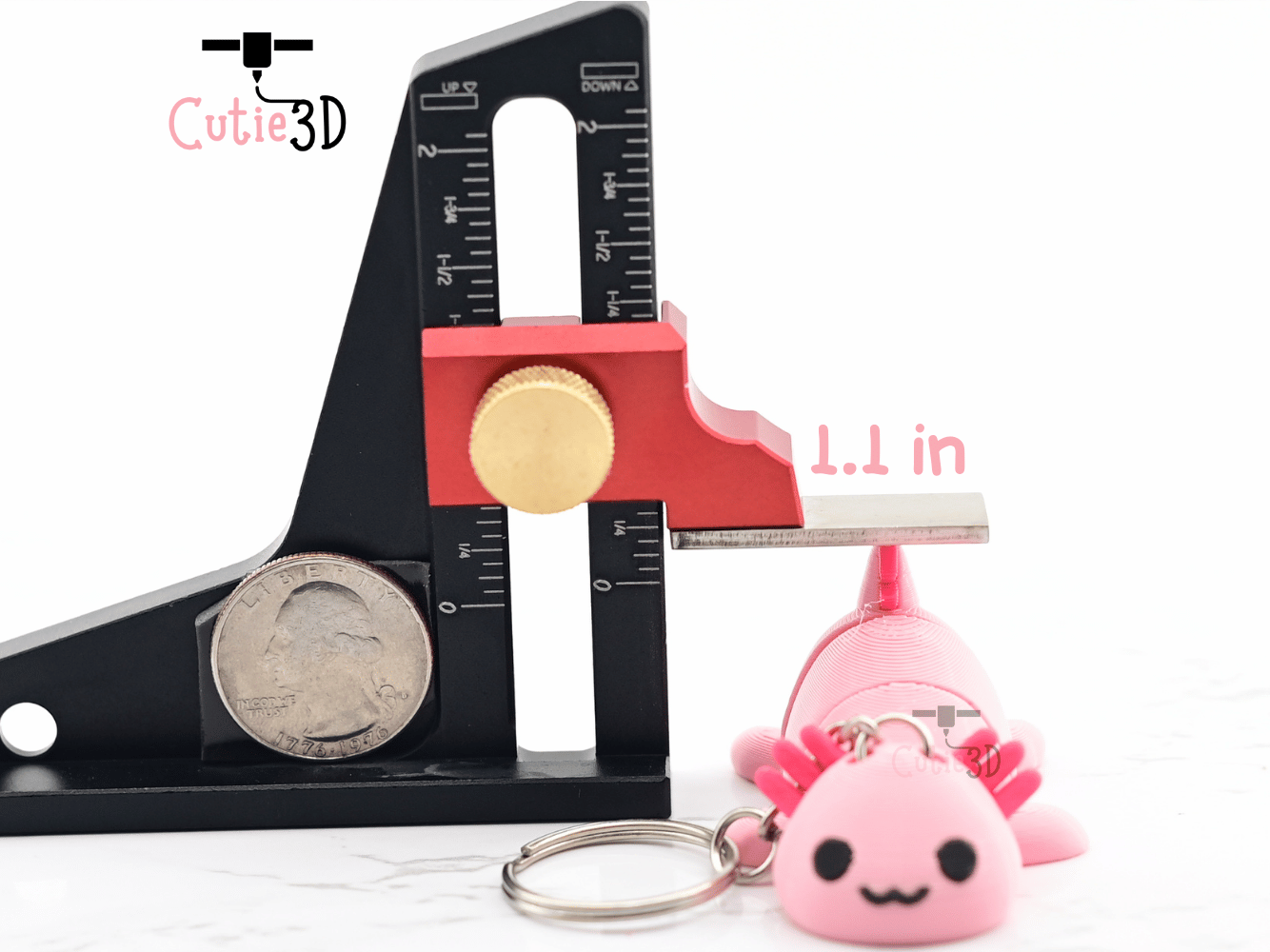Digital Downloads - Cutie3D Cute And Cozy Axolotl Articulated Keychain - Cute Backpack Keychain