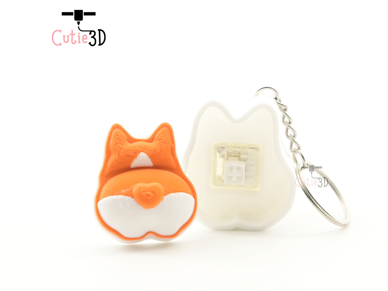 Digital Downloads - Cutie3D Set Of Cute Animal Booty Keycap Fidget Clicker Keychain - Cute Backpack Keychain