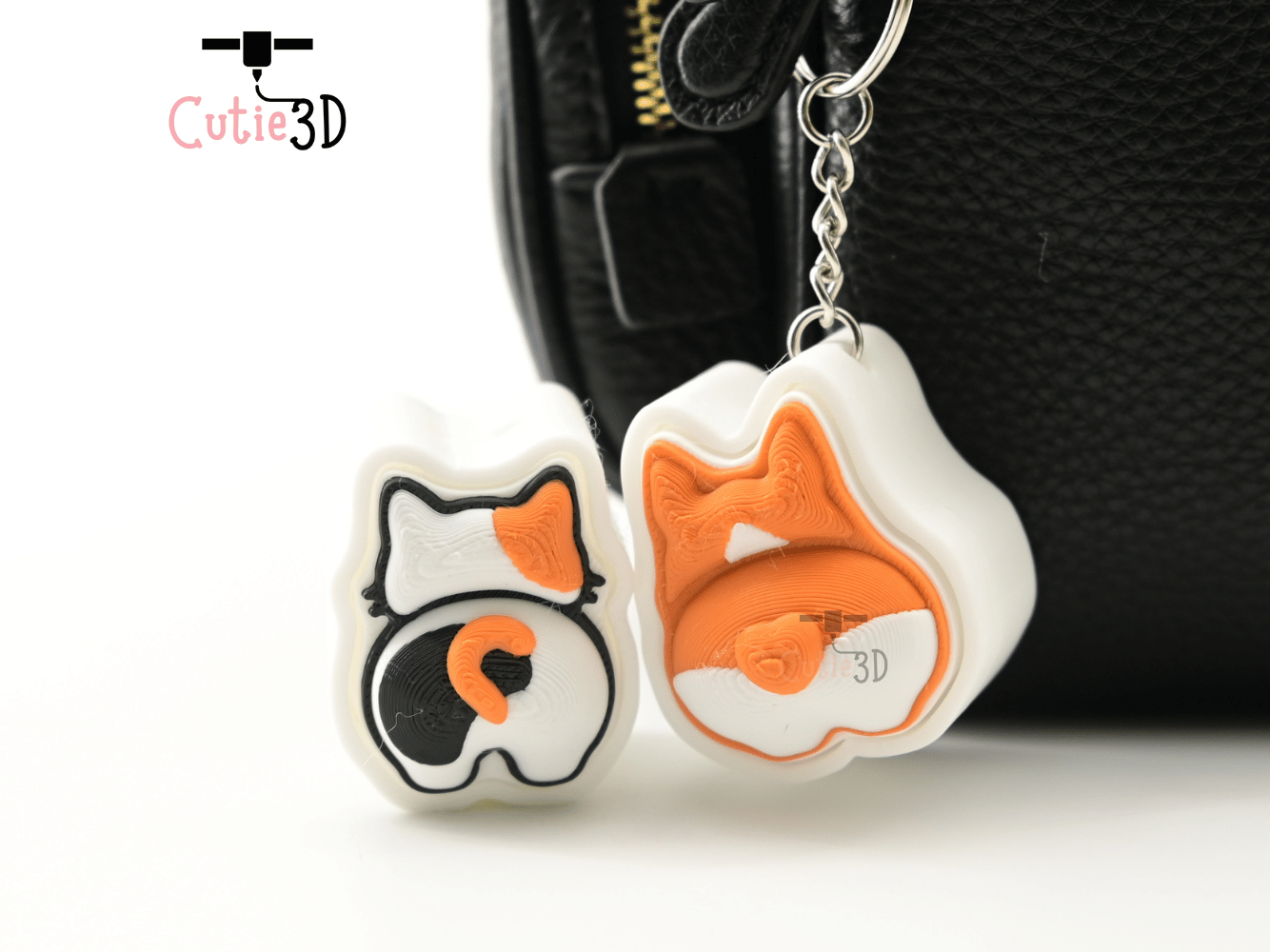 Digital Downloads - Cutie3D Set Of Cute Animal Booty Keycap Fidget Clicker Keychain - Cute Backpack Keychain