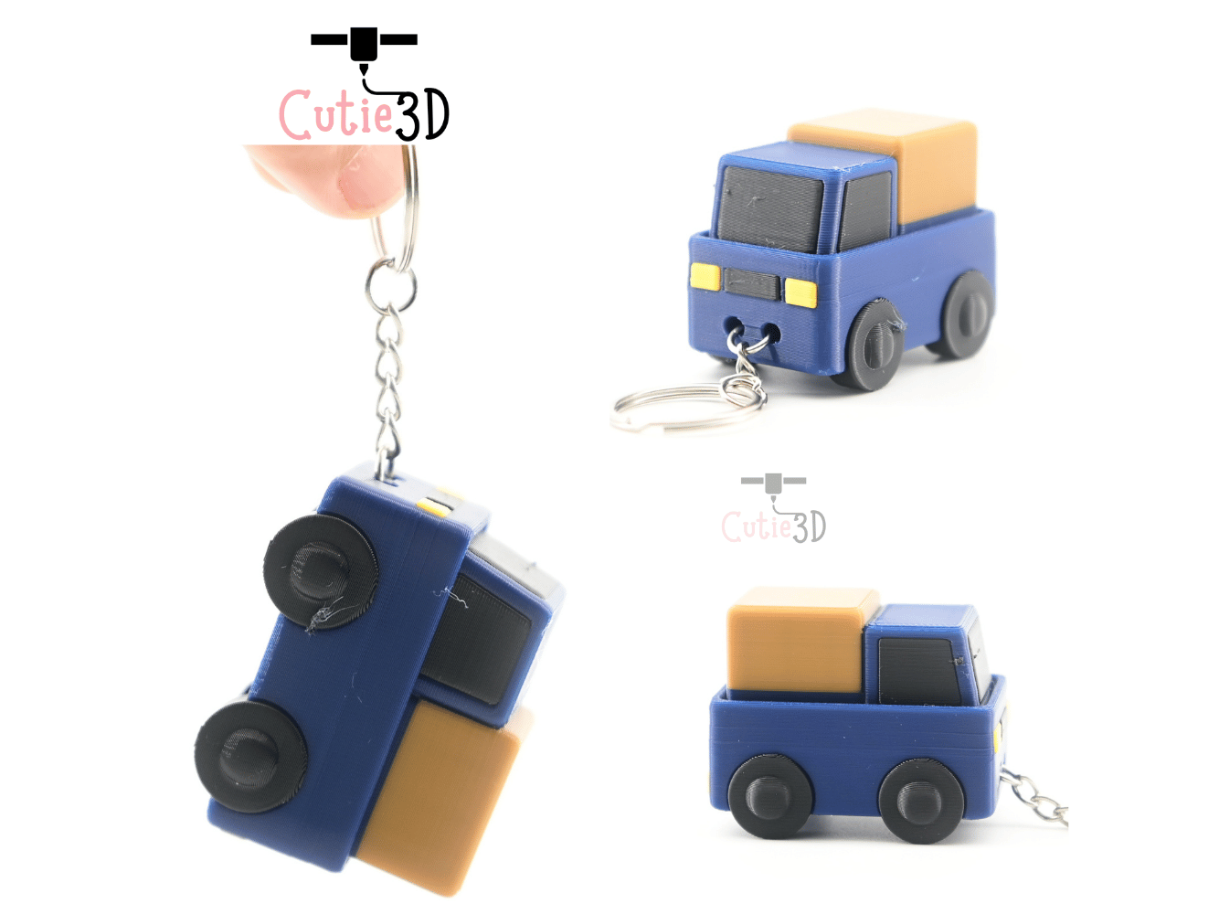 Digital Downloads - Cutie3D Delivery Truck Keycap Fidget Clicker Keychain - Cute Backpack Keychain