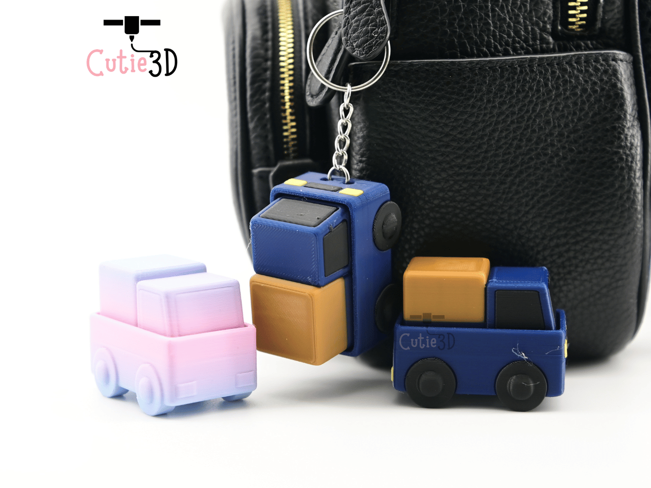 Digital Downloads - Cutie3D Delivery Truck Keycap Fidget Clicker Keychain - Cute Backpack Keychain