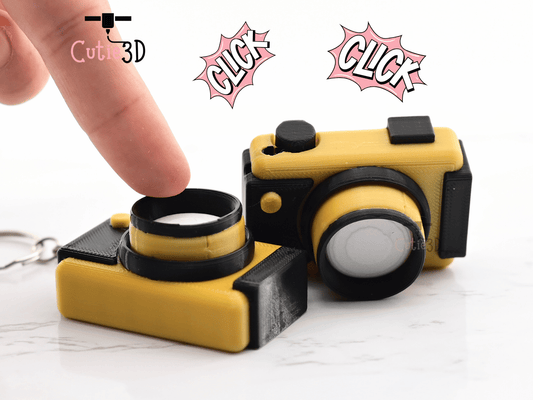 Digital Downloads - Cutie3D Digital Camera Keycap Fidget Clicker Keychain - Cute Backpack Keychain